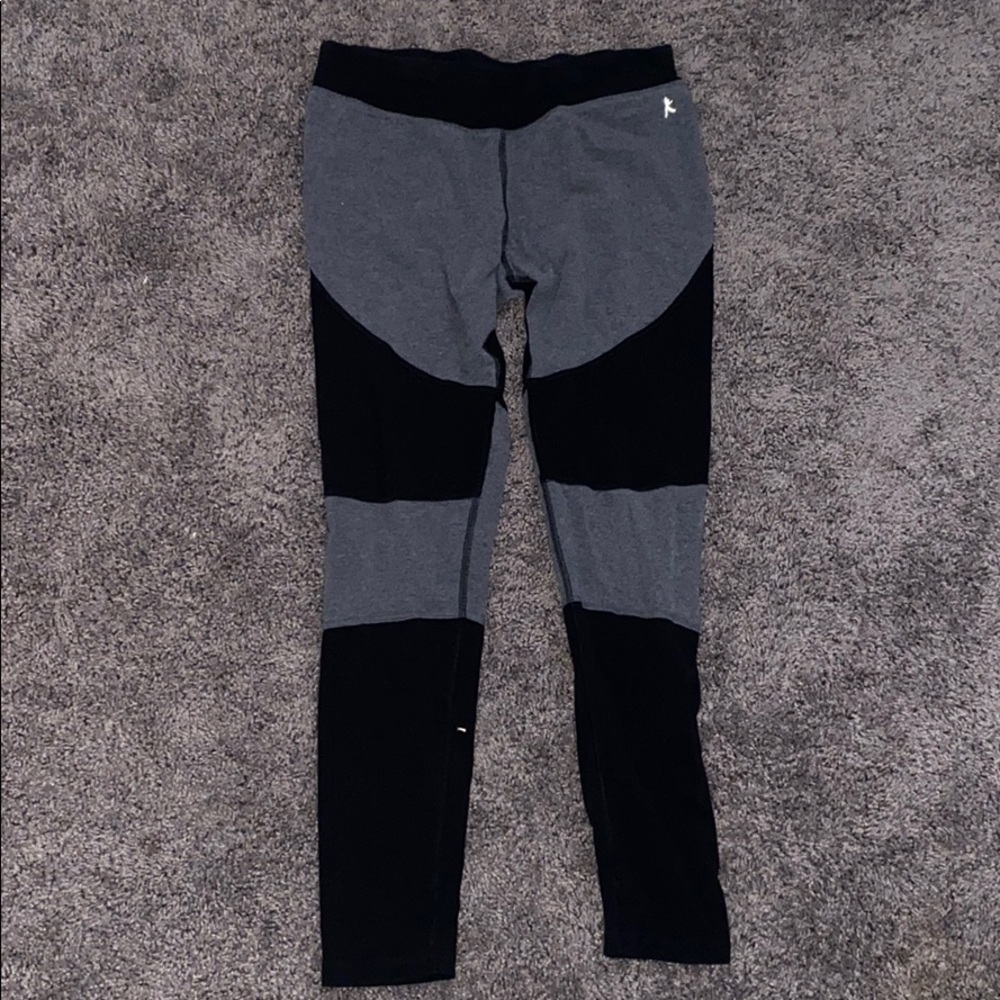 Grey and black striped leggings